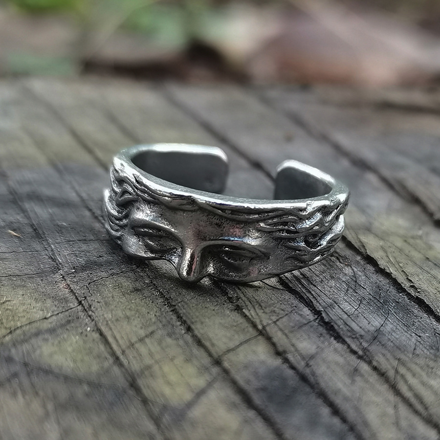 Vintage Open Face Retro Helmet - Anillo creativo de media máscara de