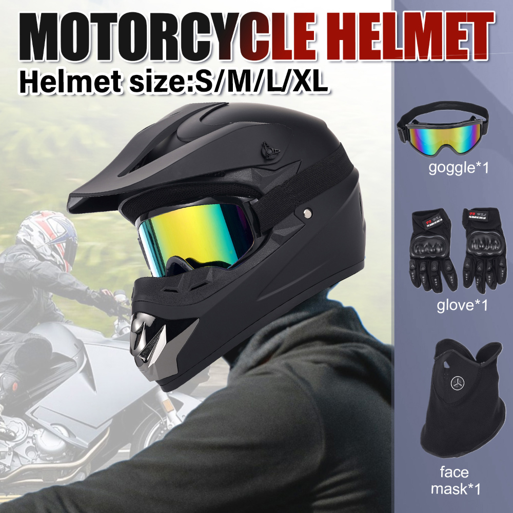 Off Road Motocross Helmet Goggles Set - Casco de Motocicleta Todoterreno, Juego de