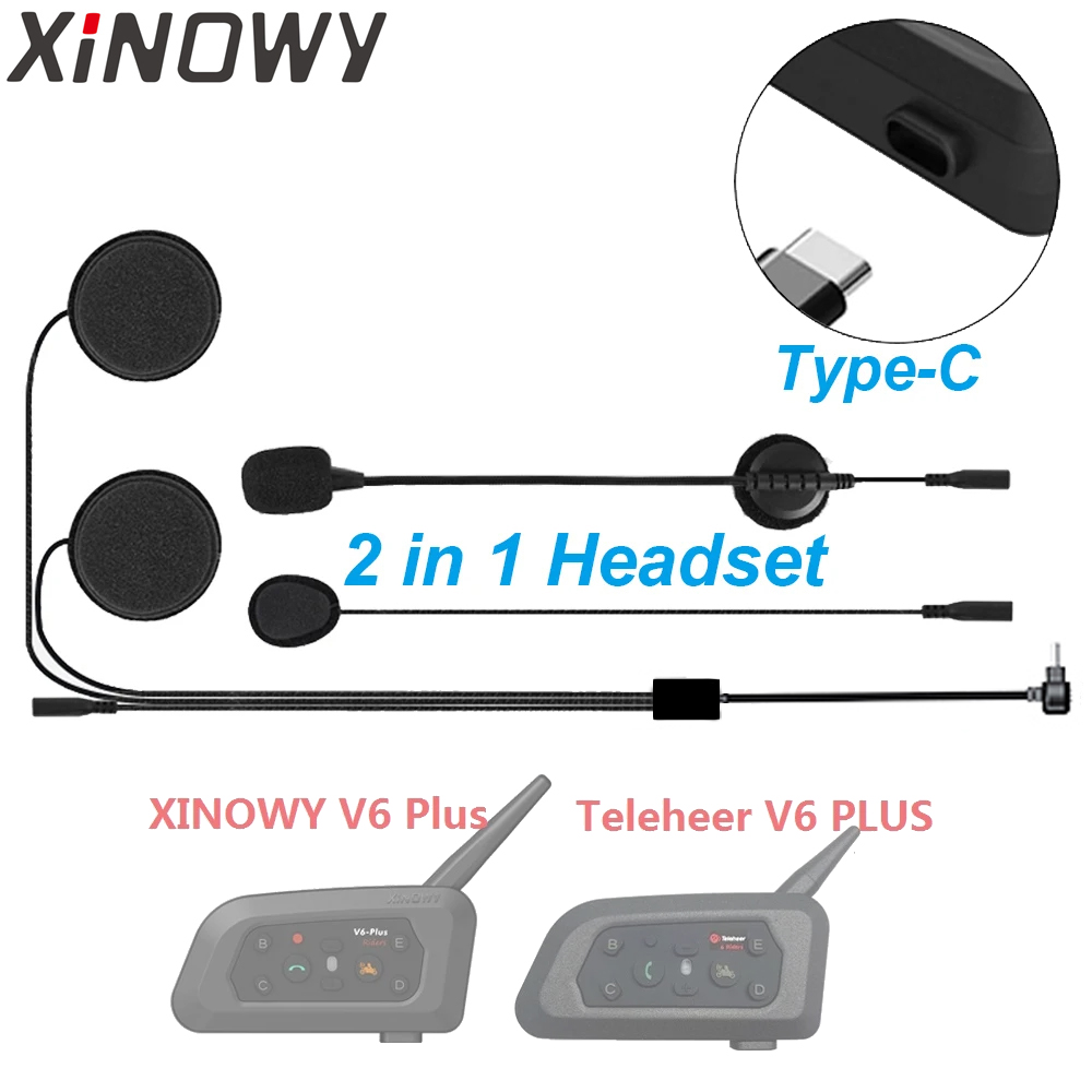 Universal Motorcycle Helmet Intercom Headset - Accesorios para auriculares tipo C, micrófono