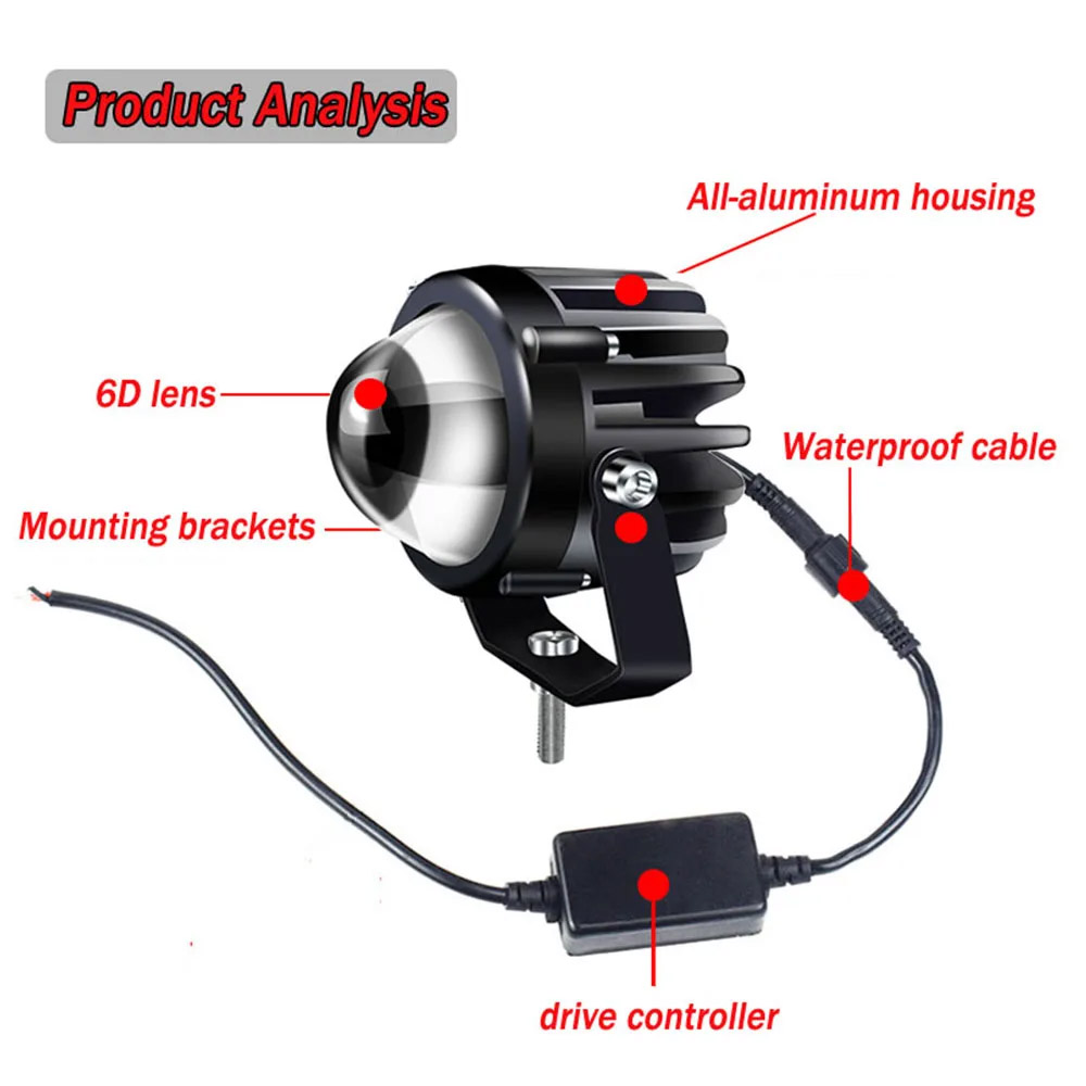 Proyector de motocicleta, luz  - Universal Motorcycle Led Headlight Projector reseña y precio