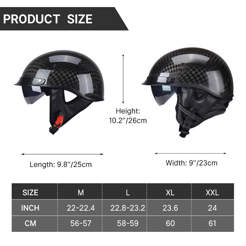 Peso ligero 12K negro brillant - Carbon Fiber Lightweight Motorcycle Helmet reseña y precio
