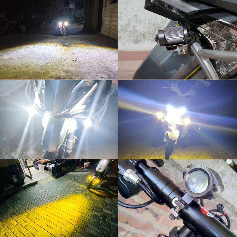 Luz LED para motocicleta, acce - Universal Motorcycle Led Headlight Projector reseña y precio
