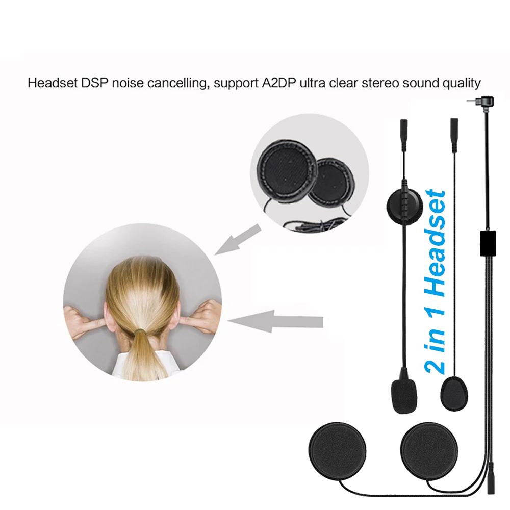 Accesorios para auriculares ti - Universal Motorcycle Helmet Intercom Headset reseña y precio