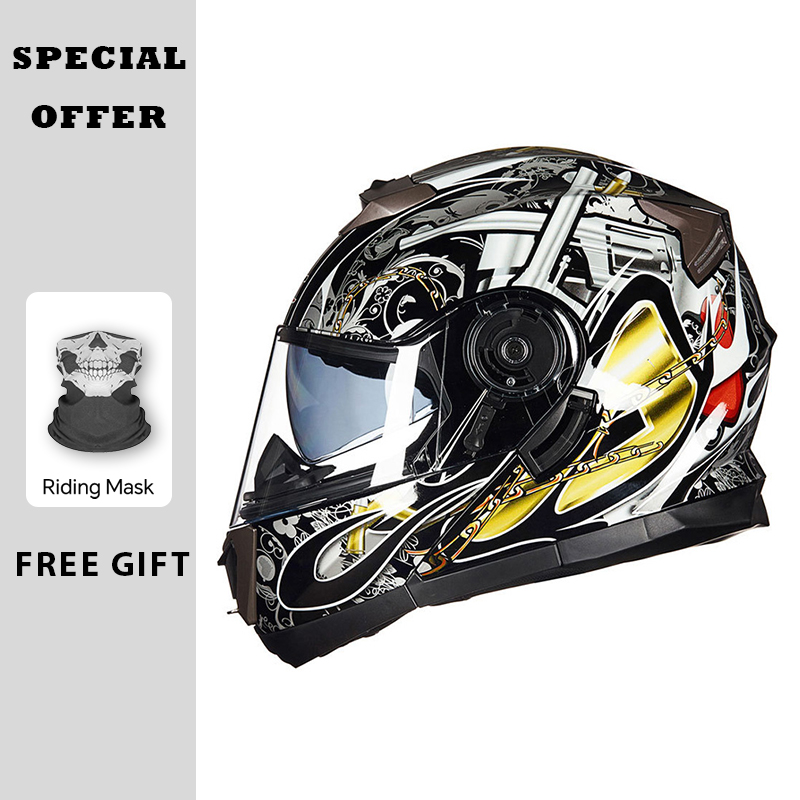 Cascos de motocicleta Casco Mo - Modular Flip Up Motorcycle Helmet Dot Approved reseña y precio