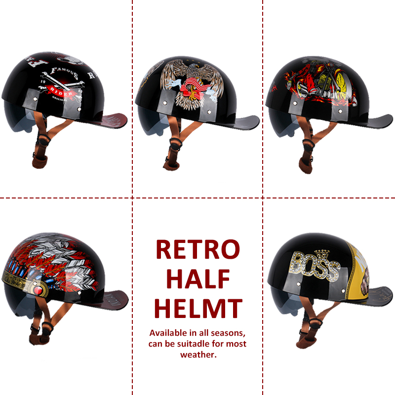 Uchoose verano motocicleta Cas - Vintage Open Face Retro Helmet reseña y precio