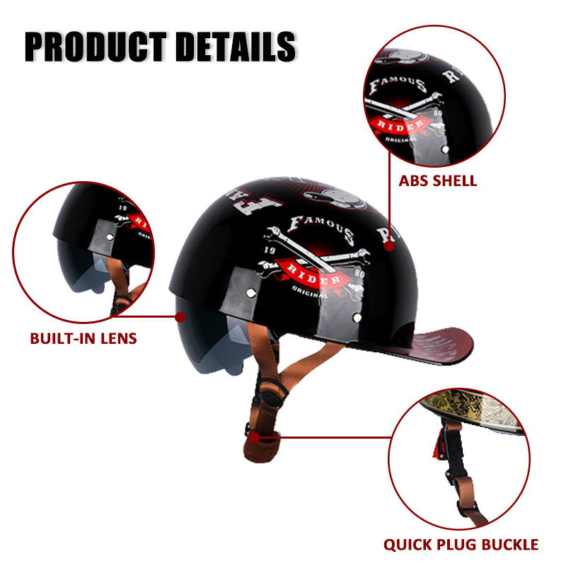 Uchoose verano motocicleta Cas - Vintage Open Face Retro Helmet reseña y precio