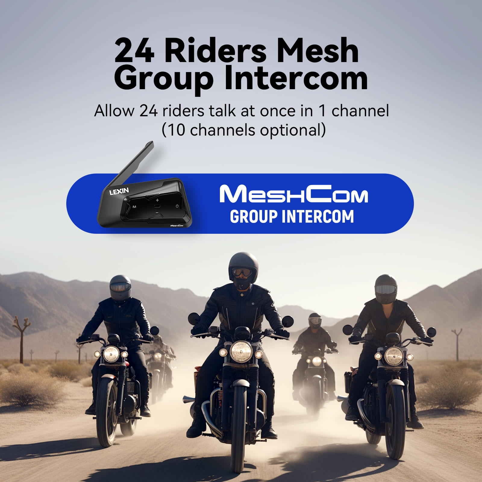 LEXIN-MeshCom intercomunicador - Universal Motorcycle Helmet Intercom Headset reseña y precio