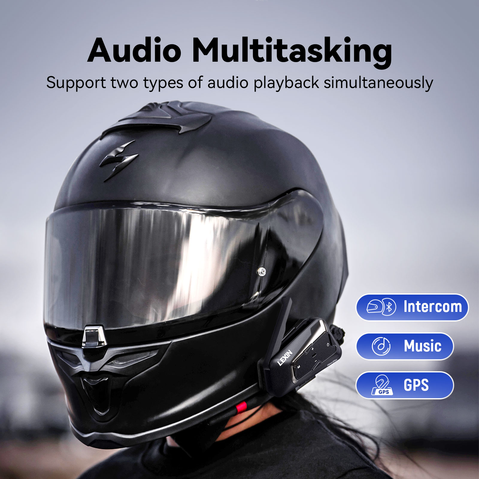 LEXIN-MeshCom intercomunicador - Universal Motorcycle Helmet Intercom Headset reseña y precio