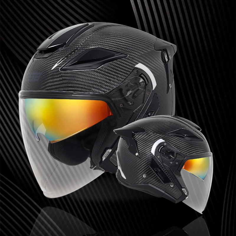 Casco de motocicleta de fibra  - Carbon Fiber Lightweight Motorcycle Helmet reseña y precio