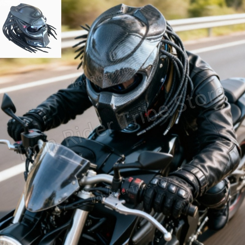 Casco de Motocicleta Integral  - Custom Predator Motorcycle Helmet reseña y precio