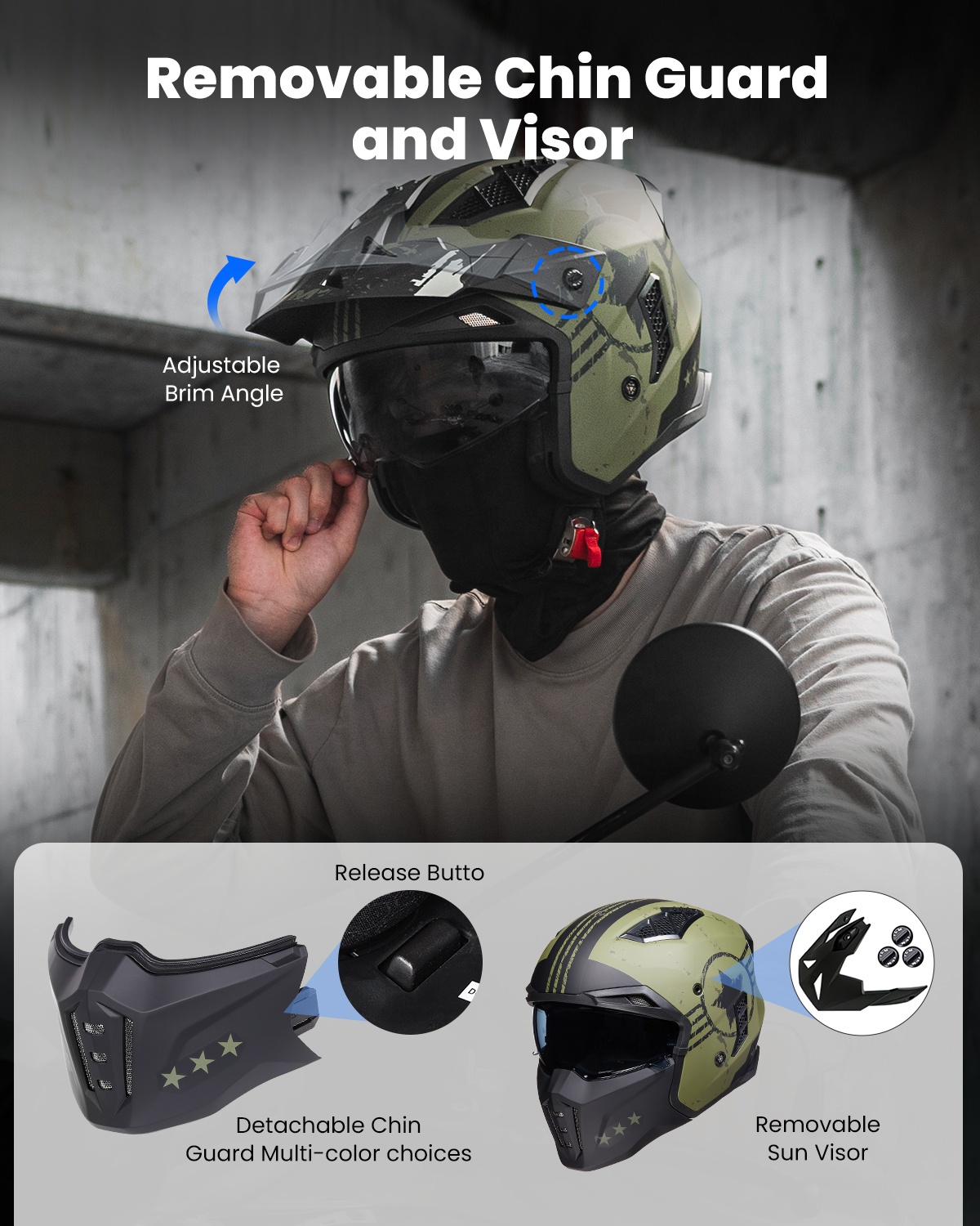 Casco de Motocicleta Abierto 3 - Vintage Open Face Retro Helmet reseña y precio