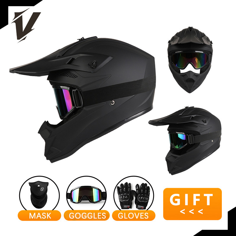 Conjunto de casco de motocicle - Off Road Motocross Helmet Goggles Set reseña y precio