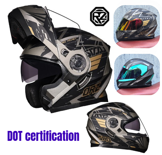 Orz-casco de motocicleta con d - Modular Flip Up Motorcycle Helmet Dot Approved reseña y precio